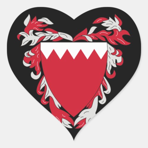 bahrain emblem heart sticker
