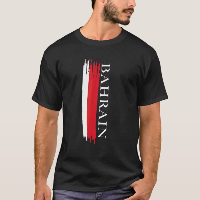 Bahrain Flag Color Stripes T-Shirt (Front)
