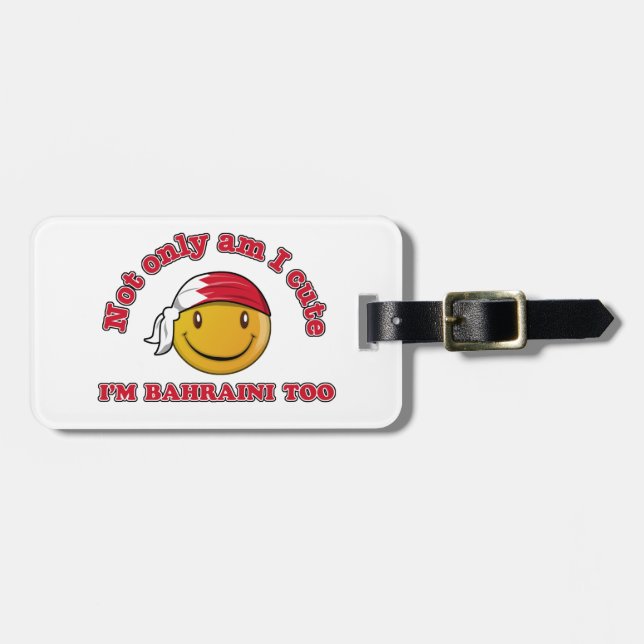 Bahrain flag designs luggage tag (Front Horizontal)