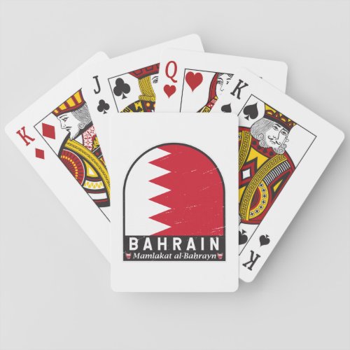 Bahrain Flag Emblem Distressed Vintage Playing Cards