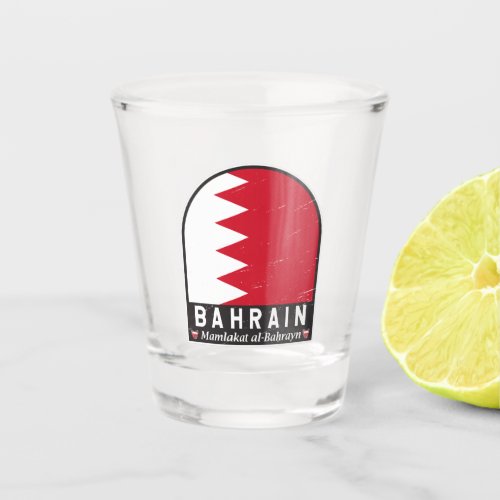 Bahrain Flag Emblem Distressed Vintage Shot Glass