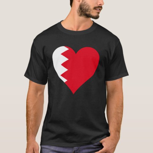 Bahrain Flag Heart Bahrain Gifts Love Bahrain Pull T_Shirt