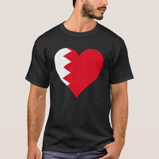 Bahrain Flag Heart Bahrain Gifts Love Bahrain Pull T-Shirt (Front)