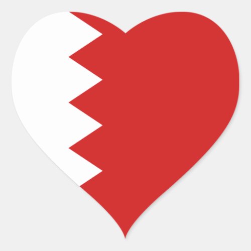 Bahrain Flag Heart Sticker