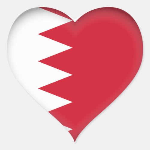 Bahrain Flag Heart Sticker