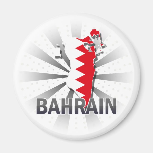 Bahrain Flag Map 2.0 Magnet (Front)