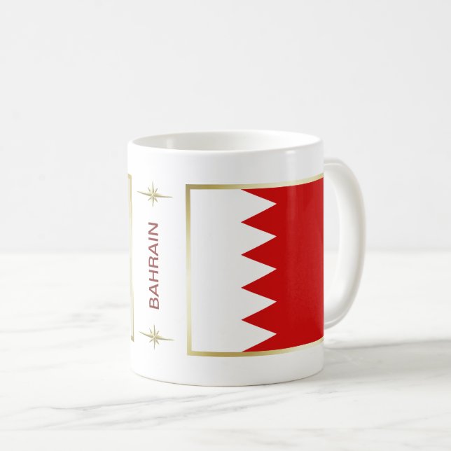 Bahrain Flag + Map Mug (Front Right)