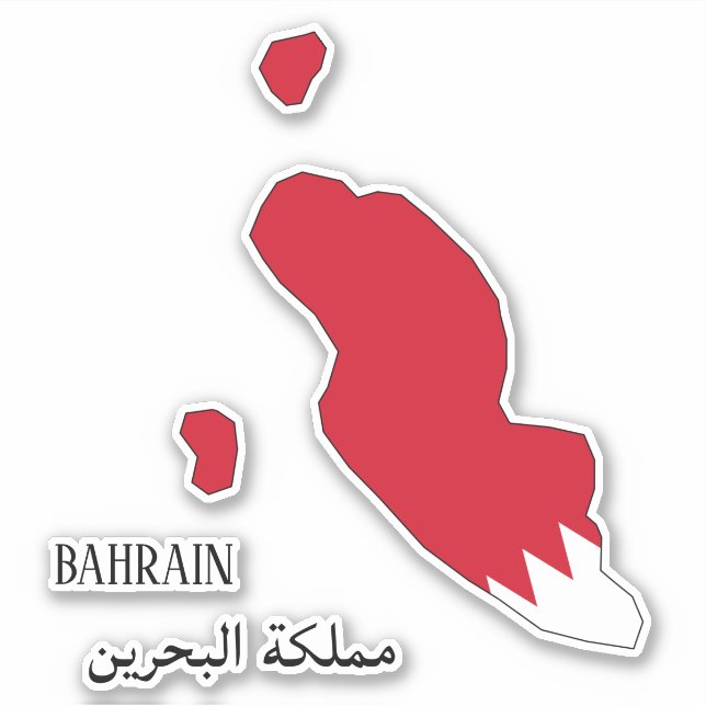 Bahrain Flag Map Patriotic Sticker (Front)