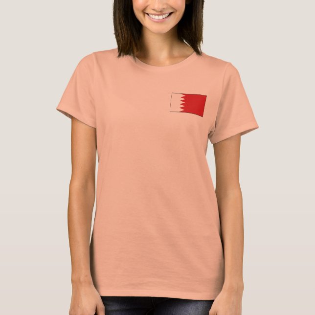 Bahrain Flag + Map T-Shirt (Front)