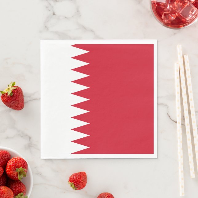 Bahrain flag napkins (Insitu)