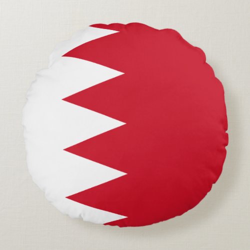 Bahrain Flag Round Pillow