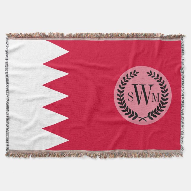 Bahrain Flag Throw Blanket (Front)