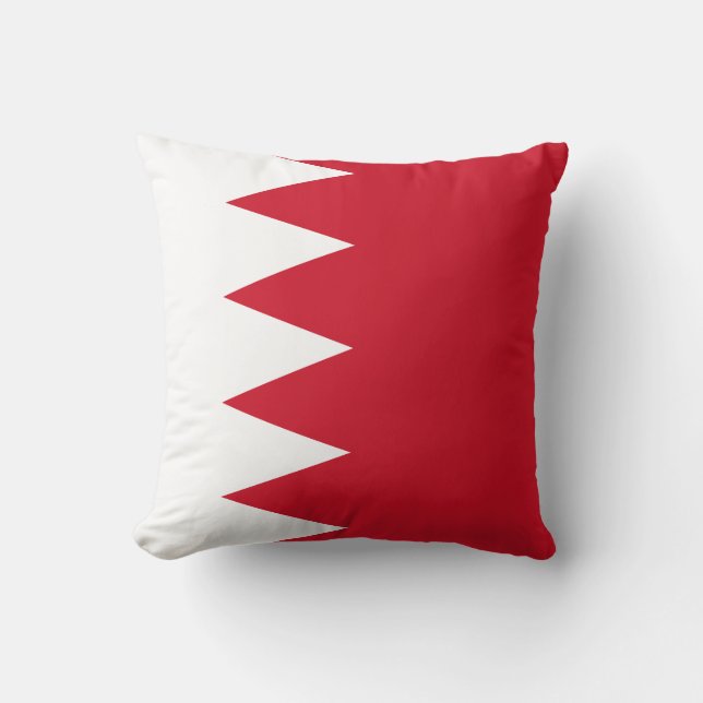 Bahrain Flag Throw Pillow (Front)