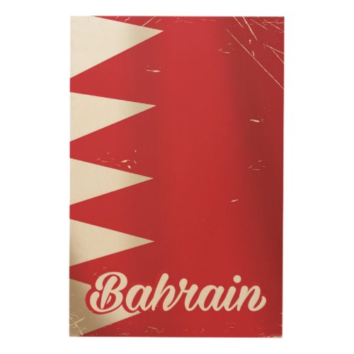 Bahrain flag vintage travel poster