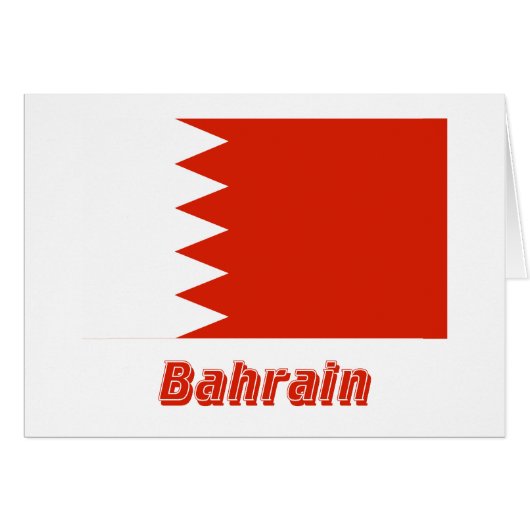 Bahrain Flag with Name Cards (Front Horizontal)