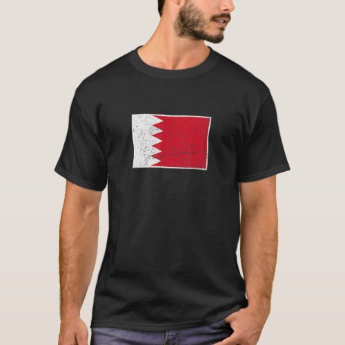 Bahrain Flag With Vintage Bahraini National Colors T_Shirt