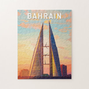 Bahrain Illustration Travel Art Vintage Jigsaw Puzzle