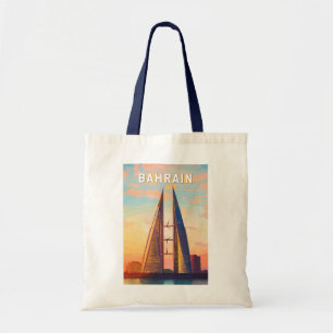 Bahrain Illustration Travel Art Vintage Tote Bag