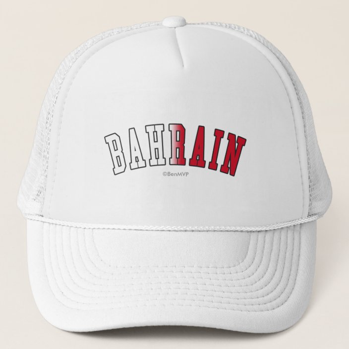 Bahrain in National Flag Colors Mesh Hat