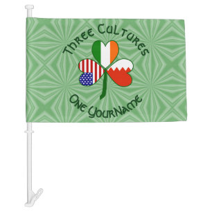 Bahrain Ireland USA Shamrock Flag Personalized