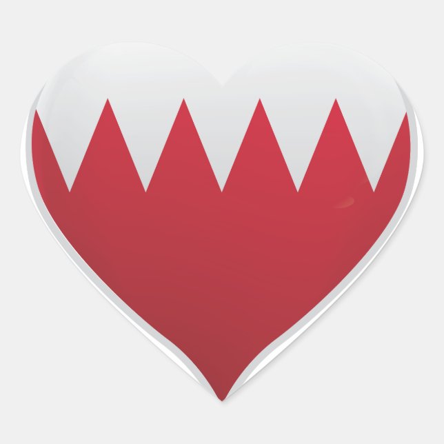 Bahrain love flag pride heart sticker (Front)