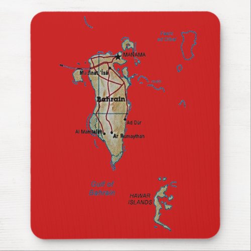 Bahrain Map Mousepad