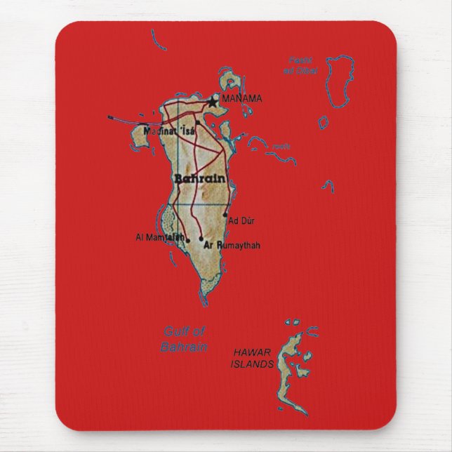 Bahrain Map Mousepad (Front)