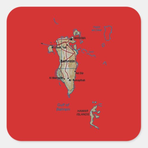 Bahrain Map Sticker