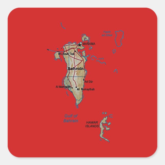 Bahrain Map Sticker (Front)