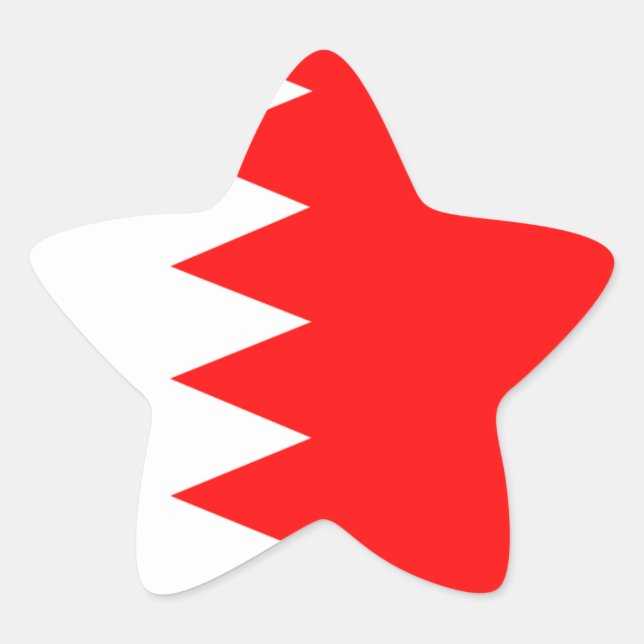 Bahrain National Flag Star Sticker (Front)