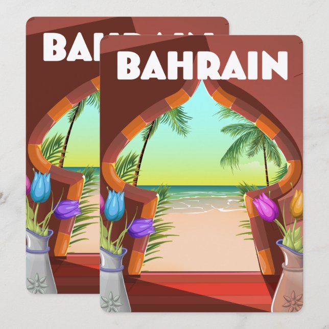 Bahrain palace travel poster (Front/Back)