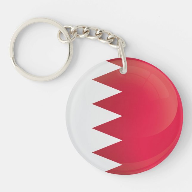 Bahrain  Round Icon Flag Keychain (Front)