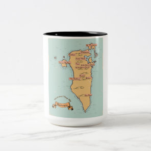 Bahrain Vintage travel map Two-Tone Coffee Mug