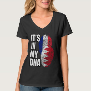 Bahraini And French Mix DNA Flag Heritage T-Shirt