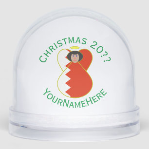 Bahraini Angel Christmas Flag Personalized  Snow Globe