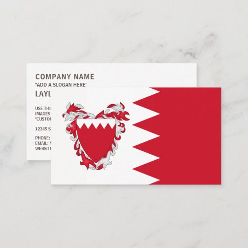 Bahraini Flag  Coat of Arms Flag of Bahrain Business Card