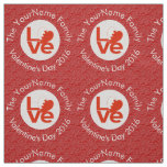 Bahraini Flag Heart LOVE Red Personalized Text  Fabric