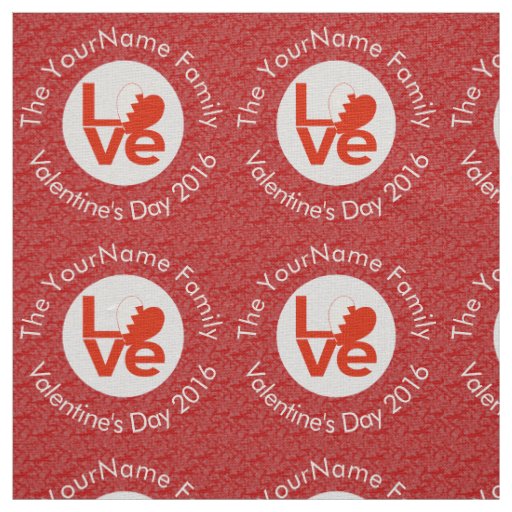 Bahraini Flag Heart LOVE Red Personalized Text  Fabric