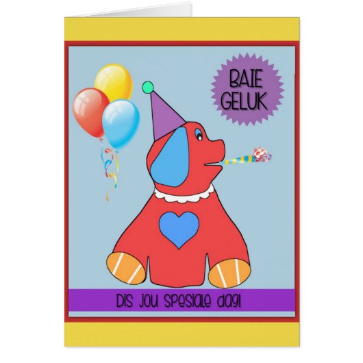 Baie geluk dis jou spesiale dag! cards (Front)