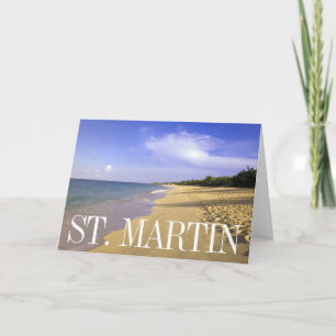 Baie Longue Long Bay Beach, St. Martin Birthday Card