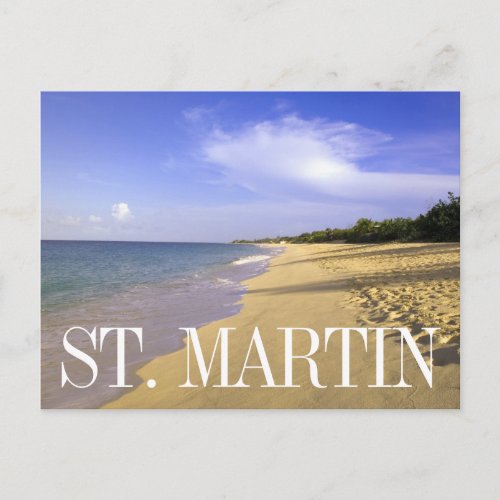 Baie Longue Long Bay Beach St Martin  Birthday Postcard
