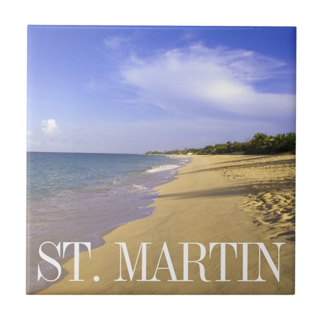 Baie Longue Long Bay Beach, St. Martin Ceramic Tile (Front)