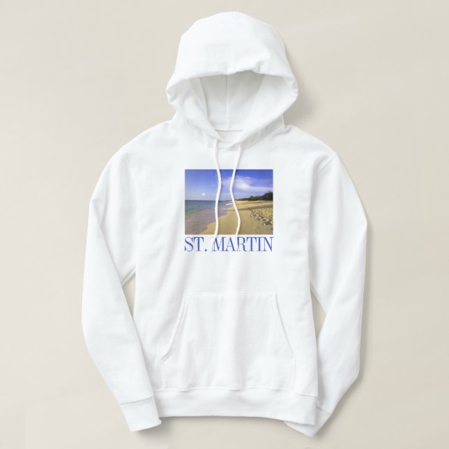 Baie Longue Long Bay Beach, St. Martin Hoodie (Design Front)
