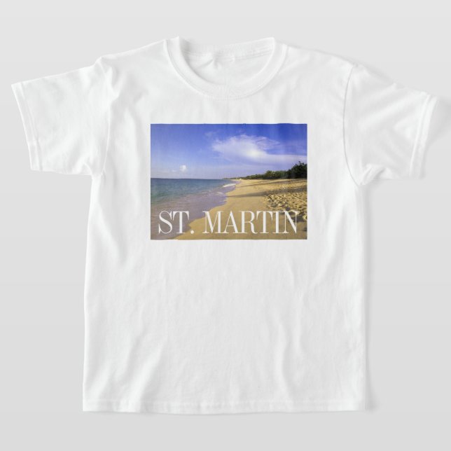 Baie Longue Long Bay Beach, St. Martin T-Shirt (Laydown)
