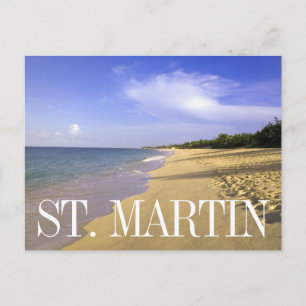 Baie Longue Long Bay Beach, St. Martin Thank You Postcard