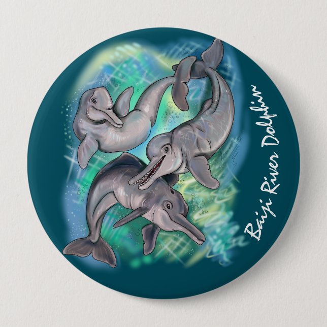 Baiji River Dolphin lost echos Button (Front)