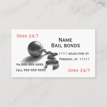 Bail Bonds Ball And Chain Business Card by Butterflybeestro at Zazzle