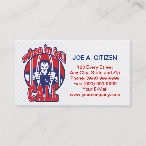 bail bonds busting prison business card