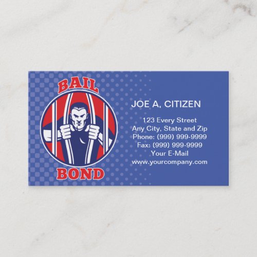 bail bonds busting prison business card