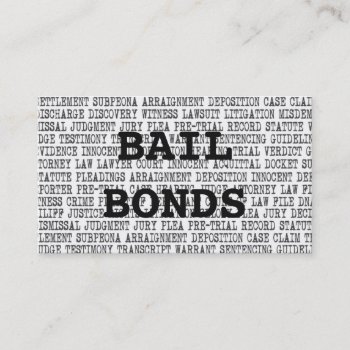 Bail Bonds Legal Words Business Card by businessCardsRUs at Zazzle